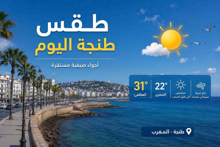 طقس طنجة اليوم أجواء صيفية مستقرة ودرجات حرارة معتدلة مع نشاط نسبي للرياح Tanja.tv