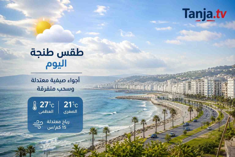 أجواء صيفية معتدلة مع سحب متفرقة ورياح نشطة نسبيًا بطنجة اليوم Tanja.tv