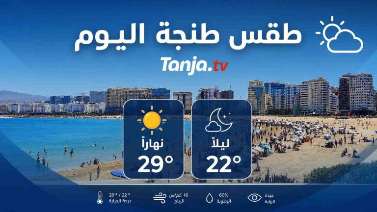 طقس طنجة اليوم الإثنين 20 يوليوز 2026 أجواء صيفية معتدلة مع سحب متفرقة Tanja.tv
