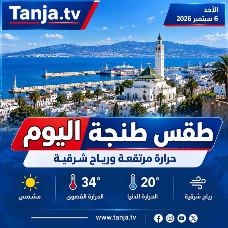 طقس طنجة اليوم الأحد حرارة مرتفعة ورياح شرقية وأجواء صيفية مستمرة Tanja.tv
